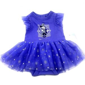 Walt Disney World Baby Dress Girls 3/6m 100 Years Purple Snap Ruffles Minnie